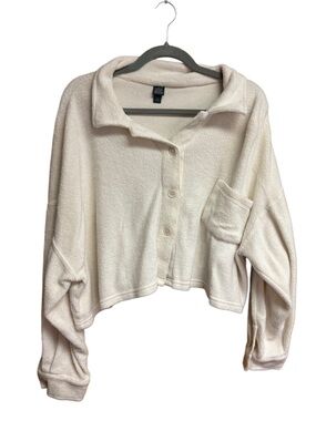 wild fable Cream Button-Up Sweater